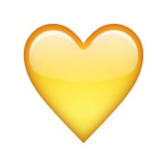 a yellow heart shaped object on a white background