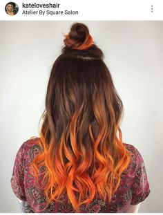 Blowout Taper Fade, Blowout Taper, Orange Ombre Hair, Flame Hair, Red Hair Inspiration, Pretty Rainbow, Rainbow Hair Color, Hair Artist, Taper Fade