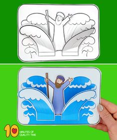 Escuela dominical de manualidades del mar rojo Crossing Red Sea Activity, Moses Crossing The Red Sea Craft, Crossing The Red Sea Craft, Red Sea Coloring Page, Salt Crafts, Moses And The Red Sea