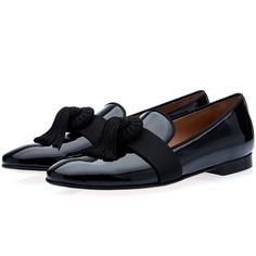 Super Glamourous Agadir Men's Shoes Black Patent Leather Loafers (SPGM1029)-AmbrogioShoes Black Patent Leather Loafers, Black Patent Leather Shoes, Tassel Shoes, Black Slippers, Mens Shoes Black, Patent Leather Loafers, Patent Leather Shoes, Tassel Loafers, Leather Slippers