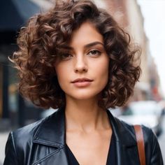 Curly Haircuts For Round Faces, Natural Curly Bob, Curly Hair For School, Short Permed Hair, Curly Haircut, Curly Hair Trends, Highlights Curly, Hair For School, Natural Curly Hair Cuts