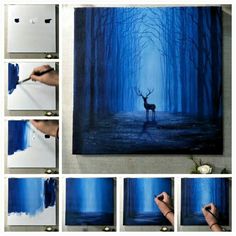 step by step instructions to paint a deer in the woods