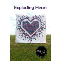 an image of a heart quilt on the cover of a book with text explaining how to make