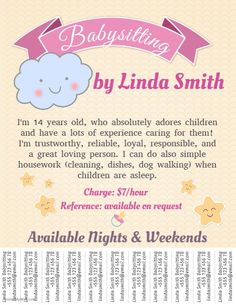 babysith by linda smith info sheet