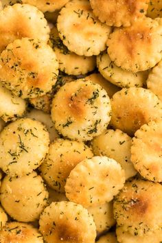 close up view of some fried food with herbs