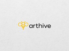 the word arthive is written in black and yellow with a bee on it