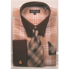 Avanti Uomo Men's French Cuff Shirt Set - Unique Windowpane