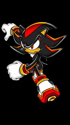 an image of a cartoon character in black and red