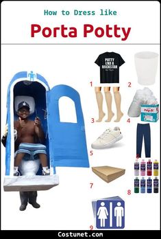 the instructions for how to dress like porta potty