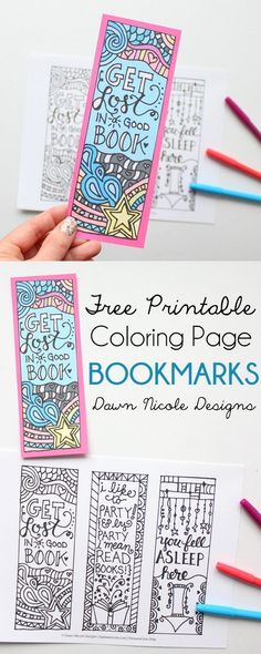 the free printable coloring page for bookmarks