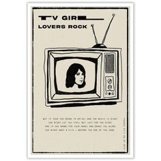 an old television with the words tv girl lover's rock on it