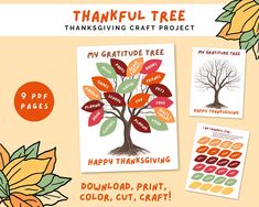 the thanksgiving tree craft project with free printables