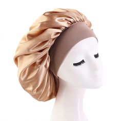 Large Band Satin Bonnet Type: Adult HeadwearStyle: CasualMaterial: SILKItem Type: Skullies & BeaniesGender: WOMENFeature: MultifunctionDepartment Name: Adult Cute Bonnets, Sleeping Cap, Curly Braids, Silk Bonnet, Bonnet Cap, Satin Bonnet, Hair Bonnet, Head Ties, Kids Slippers