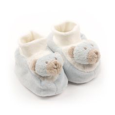 Blue bear plush baby slippers Bear Slippers, Free Monogram, Blue Bear, Plush Slippers, Elephant Plush, Beach Gifts, Tote Storage, Baby Slippers, Blue Elephants