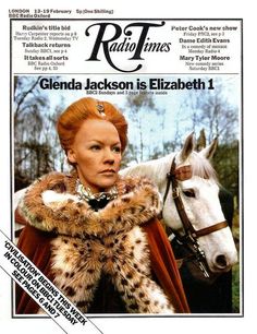 the front page of radio times magazine with an image of a woman in fur coat next to a horse