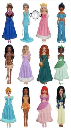 barbie dolls are all dressed up in different outfits