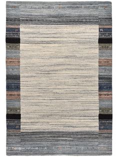 a multicolored rug with stripes on it