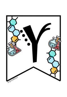 the letter y is surrounded by various objects