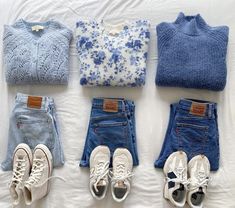 The Color Blue, Minimalist Wardrobe, Blue Outfit, Mode Inspo, Number 3, Casual Style Outfits, Winter Fashion Outfits