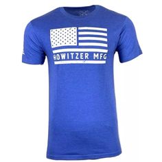 Howitzer By Affliction Men's T-Shirt S/S Bold Flag Black Label Brand: Howitzer Color: Electric Blue Heather Style: Bold Flag Tee Cv1122 Elhe Material: 50% Cotton, 50% Polyester Detail: Crew Neck Shirt, Printed In Front & Back, Design In Usa, Cotton Sports T-shirt With Flag Print, Blue Short Sleeve Tops Made In Usa, Sports T-shirt With Flag Print In Cotton, Sports T-shirt With Flag Print, Sports T-shirt With Flag Print And Short Sleeves, Sports Short Sleeve T-shirt With Flag Print, Blue Flag Print Short Sleeve Shirt, Blue Short Sleeve Shirt With Flag Print, Urban Outfitters Graphic Tees