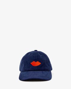 Corduroy Baseball Hat Embroidered Lips, Cabin Core, Baseball Hat, Bag Straps, New Bag