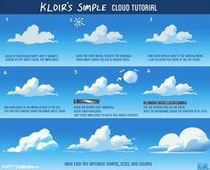 how to draw clouds in the sky with photoshopped shapes and colors on it