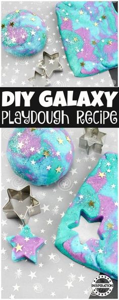 this galaxy playdough recipe is perfect for kids to make