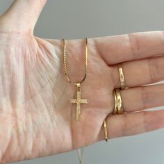 Vintage 14k gold cross pendant with heart detail -solid 14k yellow gold with rose gold details -vintage  -Affordable fine jewelry -from NYC Follow @apieceofaurum on IG for more affordable, one of a kind, vintage, fine jewelry *disclaimer - this is a vintage piece of jewelry meaning it has been pre-worn. Surfaces may have minor scratches and imperfections.* *chain not included* Dainty 14k Yellow Gold Cross Necklace, 14k Gold Cross Necklace Tarnish Resistant, 14k Yellow Gold Filled Cross Necklace, Dainty 14k Gold Cross Jewelry, 14k Yellow Gold Crucifix Jewelry, Diamond Cut Cross Pendant Necklace, Rose Gold Plated Cross Pendant Jewelry, 14k Gold Diamond-cut Cross Pendant, 14k Gold Cross Pendant With Diamond Cut