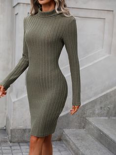 Ribbed Turtleneck Bodycon Dress, Elegant Solid Long Sleeve Dress, Women's Clothing Ribbed Stretch Dresses, Solid Ribbed Mini Bodycon Dress, Fitted High Neck Ribbed Sweater Dress, Fitted Ribbed High Neck Sweater Dress, Fitted High Neck Ribbed Bodycon Dress, Casual Solid Ribbed Bodycon Dress, Fitted Ribbed High Neck Bodycon Dress, Fitted Long Sleeve Ribbed Bodycon Dress, Casual Fitted Ribbed Bodycon Dress