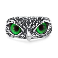 PRICES MAY VARY. 【UNIQUE DESIGN】: This ring has a retro design style with a pair of sharp owl eyes on the surface of the ring. A symbol of luck and higher wisdom, owls are beloved creatures. 【Symbolic meaning】: This owl-eye open animal ring contains a lot of symbolic meaning, the owl in the devil's eye, also known as the turkey's eye, represents good luck and wisdom, the meaning of our design is to keep bad things for a reason, wishing ourselves good luck 【ADJUSTABLE SIZE】: The ring is designed Gothic Men, Demon Eyes, Owl Ring, Animal Ring, Owl Eyes, Devil Eye, Animal Rings, Bad Things, Open Ring