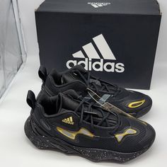 Brand: Adidas Style: Women's Exhibit A Candace Parker Basketball Sneakers Condition: New In Box Material: Color: Core Black/Gold Metallic/Grey Six Size: 8 Comes With Box: Yes No Lowball Offers Or Trades Please. Thank You For Looking! Black Basketball Shoes With Adidas Logo, Black Low-top Adidas Running Shoes, Black Adidas Low-top Running Shoes, Adidas Black Low-top Running Shoes, Womens Ultra Boost, Adidas Nmd R1 Women, Candace Parker, Color Core, Adidas Swift Run