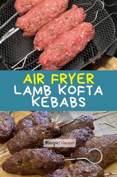 Air Fryer Lamb Kofta Kebabs Air Fryer Lamb, Lamb Koftas, Cook Lamb, Lamb Kofta, Lamb Kabobs, Braised Chicken Breast, Lamb Kebabs, Kofta Recipe