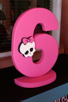 the number six has a skull on it