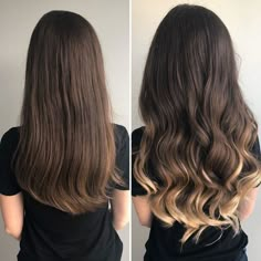 Brown Hair With Highlights At The Ends, Ombre Hair Brunette, Ombre Extensions, Fall Brunette, Blonde Honey, Luxy Hair Extensions, Highlights Color