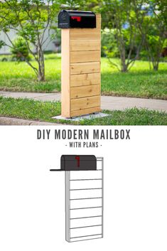 the diy modern mailbox with plans and instructions to make it look like an old mailbox