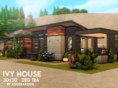 Quaint House, Modern Wooden House, Sims Inspiration, San Myshuno, Sims Builds