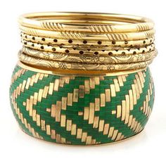 Gold & Green Bangles Jewelry For Teens, Online Shop Accessories, Trendy Boho, Bangle Set, Gorgeous Jewelry, Gold Hoop Earrings, Gold Bangles, Jewelry Trends, Cute Jewelry