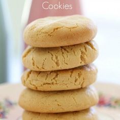 a stack of cookies sitting on top of a plate