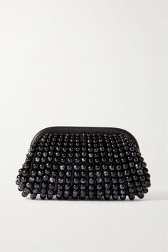 Black Nia embellished leather clutch | CULT GAIA | NET-A-PORTER Luxury Black Embellished Clutch, Designer Leather Clutch For Party, Designer Black Evening Bag For Events, Designer Black Clutch For Events, Designer Black Bags For Events, Designer Black Embellished Evening Bag, Designer Black Clutch Evening Bag, Black Leather Clutch For Party, Black Leather Party Clutch