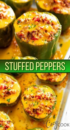 stuffed peppers with cheese and seasoning on top