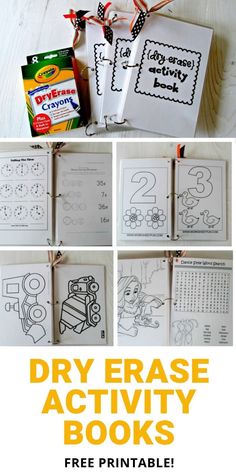 the printable worksheet for dry erase activity books