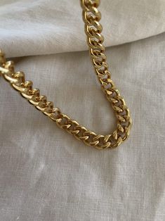 Chunky Chain Link Necklace | clovae Jewelry – Clovae Luxury Black Link Chain Necklace, Yellow Gold Metal Chain Necklace With Curb Chain, Everyday Chain Link Necklace With Lobster Clasp, Chunky Chain Metal Cuban Link Necklace, Gold Cuban Link Necklace With Cable Chain As Gift, Cuban Link Necklace With Chunky Metal Chain, Cuban Link Chunky Chain Metal Necklace, Gold Cuban Link Necklace With Cable Chain, Chunky Cuban Link Metal Necklace