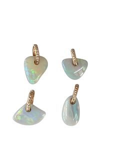 These Opal pendants with diamond bails set in 14k gold are gorgeous. Choose between a Fan, Shark Tooth, or a Stick! 14k Yellow Gold Diamond Bail Opal Stone Just Jules Jewelry Beach Girl Aesthetic, Jewellery Inspiration, Shark Tooth, Shark Teeth, Opal Stone, A Stick, Opal Pendants, Beach Girl, Ear Wire