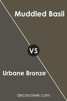 Urbane Bronze SW 7048 by Sherwin Williams vs Muddled Basil SW 7745 by Sherwin Williams Warm Interior Paint Colors, Muddled Basil, Sherwin Williams Green, Green House Exterior, Rustic Color Palettes, Diy Closet Doors, Brown Paint Colors