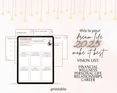 this is your dream life planner for the new year and it's free printable