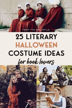 the cover of 25 library halloween costume ideas for book lovers