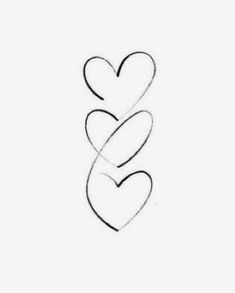 two hearts are drawn in the shape of an x and y on a white background