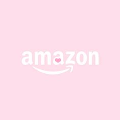 an amazon logo on a pink background with the words'i love amazon'in white