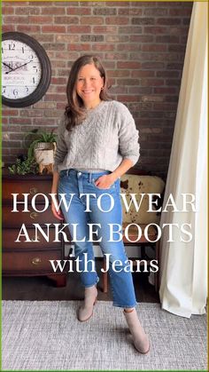 Discover how to wear ankle boots. Learn the types of booties and ankle boots that work with skinny, ankle length, cropped and straight jeans. And mom, bootcut and flare jeans.

Click to read the post. Save for easy reference later. Outfits With Ankle Boots Dressy, Cropped Flare Jeans Outfit, How To Wear Bootcut Jeans, Black Blazer With Jeans, Jeans And Ankle Boots, Cropped Jeans Outfit, Boots With Jeans, Jeans Styling, Flare Jeans Outfit