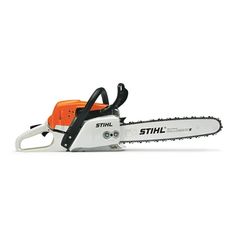 the stihl chainsaw is shown on a white background